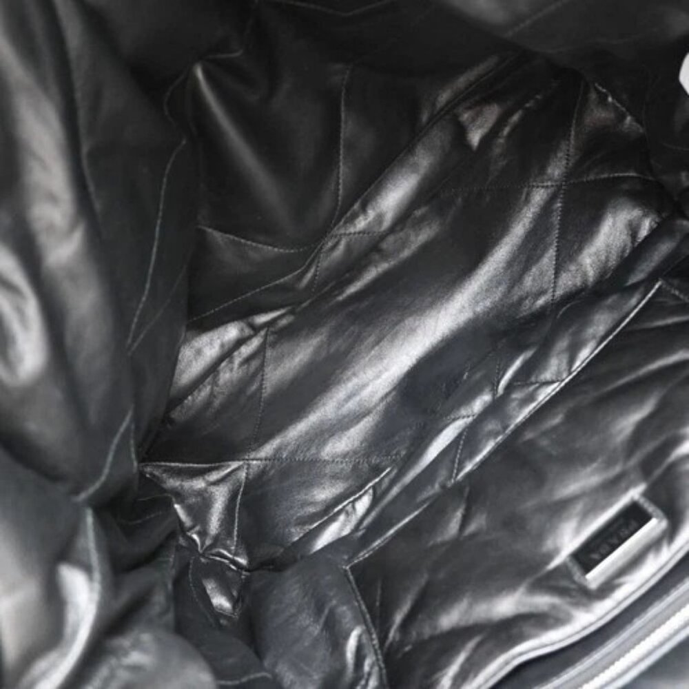 PRADA Logo Padded Hand Tote Bag Nappa Leather Black Italy 307RF799 - Picture 10 of 16